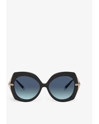 Tiffany & Co. - Tf4169 Wheat Leaf Butterfly-frame Acetate And Metal Sunglasses - Lyst