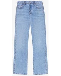 Maje - Stud-embellished Wide-leg High-rise Denim Jeans - Lyst