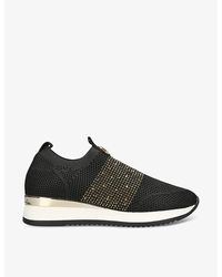 Carvela Kurt Geiger - Janeiro Crystal-embellished Woven Low-top Trainers - Lyst