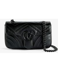 Gucci - gg Marmont Small Brand-plaque Leather Cross-body Bag - Lyst