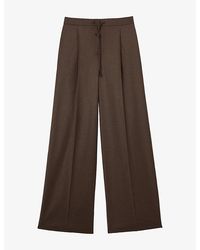 Reiss - Derby Wide-Leg Drawstring Wool-Blend Trousers - Lyst