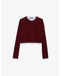 Prada - Long-Sleeve Logo-Patch Cotton-Jersey T-Shirt - Lyst