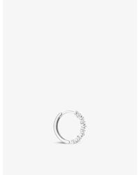 Astrid & Miyu - Cluster Crystal Sterling And Cubic Zirconia Hoop Earrings - Lyst