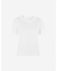 Whistles - Rosa Double-trim Cotton-jersey T-shirt - Lyst