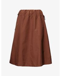 Damson Madder - Caspia Adjustable-Waist Cotton Midi Skirt - Lyst
