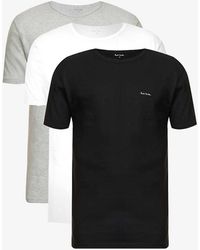 Paul Smith - Short-sleeved Crewneck Pack Of Three Organic Cotton-jersey T-shirts Xx - Lyst