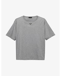Prada - Brand-plaque Oversized-fit Cotton-jersey T-shirt - Lyst