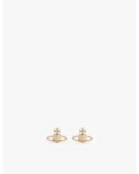 Vivienne Westwood - Mayfair Orb Yellow -toned Brass Stud Earrings - Lyst