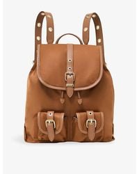 Maje - Eyelet-Embellished Nylon And Leather Backpack - Lyst