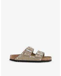 Birkenstock - Arizona Two-Strap Suede Flat Sandals - Lyst