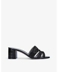 Gina - Orsay Crystal-embellished Leather Sandals - Lyst