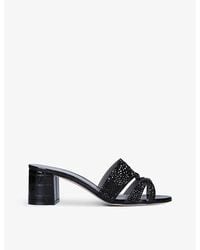 Gina - Orsay Crystal-Embellished Leather Sandals - Lyst