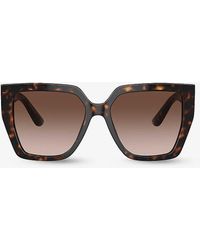 Dolce & Gabbana - Dg4438 Square-frame Tortoiseshell Acetate Sunglasses - Lyst