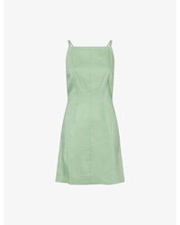 Theory - Apron Linen-Blend Mini Dress - Lyst