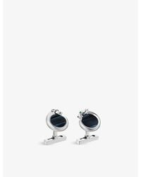 Cartier - Panthère De Sterling- 5.4Ct Falcon Eye Stones And Lacquer Cufflinks - Lyst