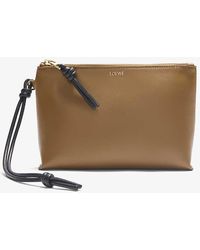 Loewe - Knot Foil-logo Leather Pouch - Lyst
