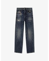 DIESEL - 2001 D-Macro 0Adbz Wide-Leg Denim Jeans - Lyst