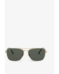 Ray-Ban - Rb8136m Caravan Square-frame Polarised Titanium Sunglasses - Lyst