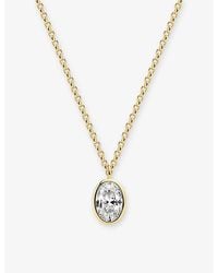Sif Jakobs - Sardinien Ovale 18Ct-Plated Sterling And Cubic Zirconia Pendant Necklace - Lyst