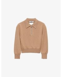 Prada - Short-Sleeve Cashmere Polo Jumper - Lyst