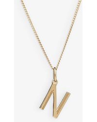 Rachel Jackson - Art Deco N Initial 22ct Yellow Gold-plated Sterling-silver Necklace - Lyst