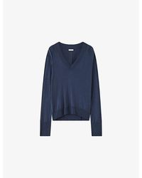 JOSEPH - Gallow V-Neck Silk-Knit Jumper - Lyst