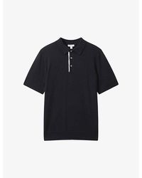 Reiss - Finch Contrast-trim Stretch-woven Polo Shirt - Lyst