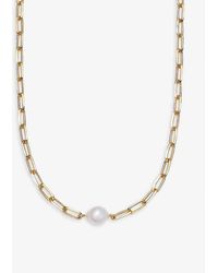 Astley Clarke - Celestial 18ct Yellow Gold-plated Vermeil Sterling-silver And Pearl Chain Necklace - Lyst