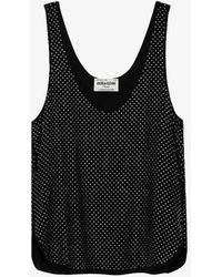 Zadig & Voltaire - Carys Diamanté-embellished Sleeveless Silk Top - Lyst