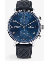 IWC Schaffhausen - Iw371606 Portugieser Stainless-steel And Leather Automatic Watch - Lyst