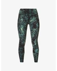 Sweaty Betty - Power 7/8 Graphic-Print High-Rise Stretch-Jersey Leggings - Lyst