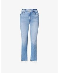 Mother - The Hustler Ankle Fray Flared Stretch-Denim Blend Jeans - Lyst