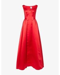 Huishan Zhang - Juniper Structured Satin Maxi Dress - Lyst