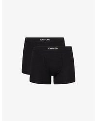 Tom Ford - Logo-Waistband Pack Of Two Stretch-Cotton Boxer Briefs - Lyst