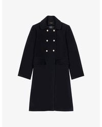 Maje - Long Double-Breasted Wool-Blend Coat - Lyst
