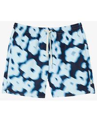Sandro - Floral-print Elasticated-waist Woven Swim Shorts - Lyst