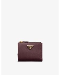 Prada - Brand-Plaque Small Saffiano Leather Wallet - Lyst