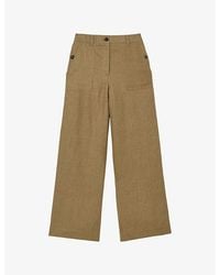 Reiss - Ashby Wide-Leg Linen Trousers - Lyst