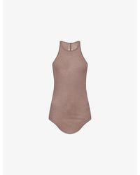 Rick Owens - Basic Ribbed Silk-Blend Tank Top - Lyst