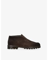 Santoni - Shearling-Lined Suede Desert Boots - Lyst