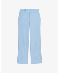 Maje - Straight-Leg Pleated Woven Trousers - Lyst