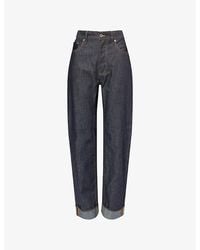 Bottega Veneta - Folded-Cuffs Straight-Leg Denim Jeans - Lyst