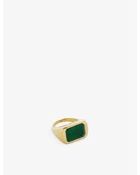 Monica Vinader - Power Recycled 18Ct-Plated Vermeil Sterling- And Onyx Cocktail Ring - Lyst