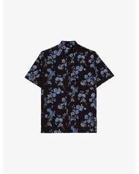 The Kooples - Floral-Print Short-Sleeve Woven Shirt - Lyst