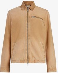 AllSaints - Intra Washed Recycled Cotton-blend Jacket X - Lyst
