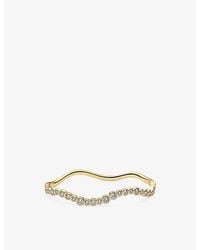 Sif Jakobs - Sardinien Wave 18Ct-Plated Sterling And Cubic Zirconia Bangle - Lyst