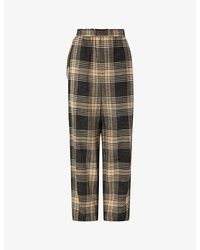 Soeur - Andreas High-rise Checked Cotton Trousers - Lyst
