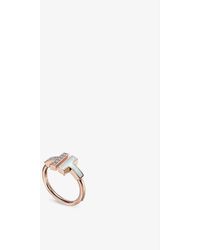 Tiffany & Co. Tiffany T 18ct Rose-gold, Mother-of-pearl And 0.07ct Diamond Ring - White