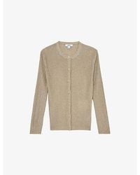 Reiss - Milo Round-Neck Ribbed-Knit Cardigan - Lyst