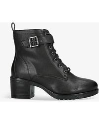 Carvela Kurt Geiger - Snug Shearling-lined Heeled Leather Ankle Boots - Lyst